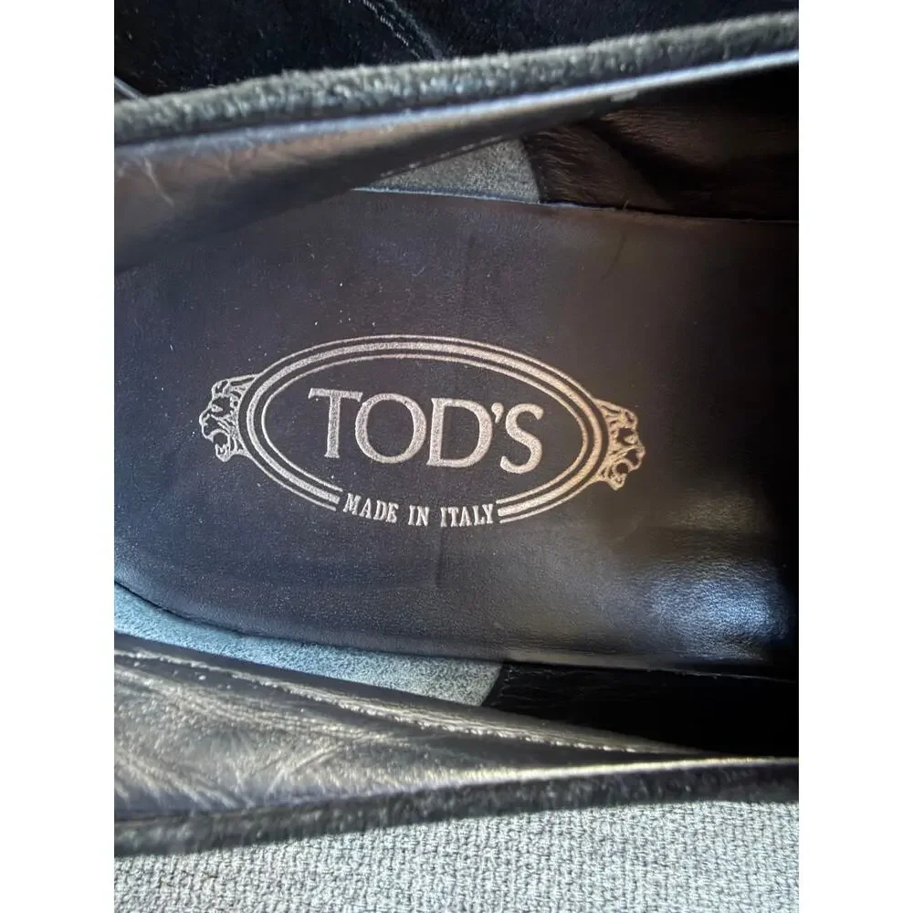 Tod’s Pantofola Quinn Black Suede Loafers Men's 12.5 Preppy